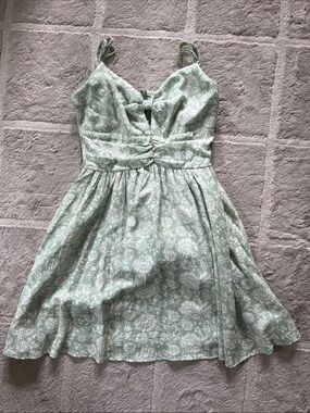 Altar'd State Mint Green Floral Tie-Front Top